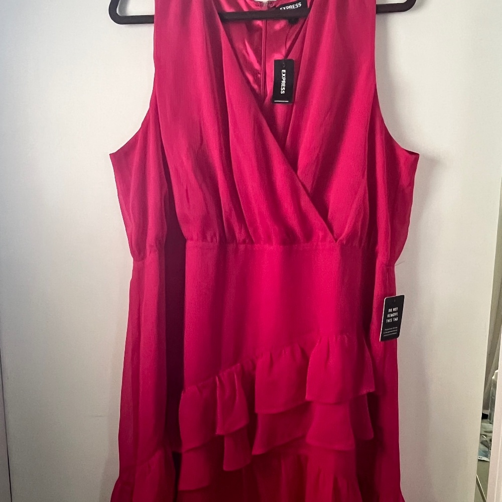 Ruffle Wrap Fit And Flare Dress